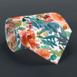 PixDezines H2 Summer Flowers Bright Hues Tie<br><div class="desc">PixDezines floral watercolor neck tie for summer wedding.  Featuring water colour flowers - summer hues - orange teal cerulean and green jade  foliage.  DIY background colour.

 Copyright © 2011-2024 PixDezines™.</div>