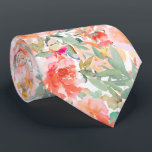 PixDezines H2 Summer Flowers Bright Hues Tie<br><div class="desc">PixDezines floral watercolor neck tie for summer wedding.  Featuring water color flowers - summer hues - peach orange,  peach,  fuscia with sage green foliage.  DIY background color.

 Copyright © 2011-2026 PixDezines™.</div>