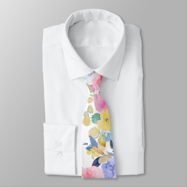PixDezines H2 Summer Flowers Bright Hues Tie (Tied)