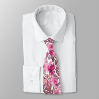 PixDezines H2 Summer Flowers Burgundy Mauve Tie