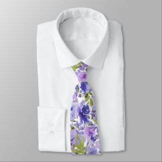 PixDezines H2 Summer Flowers Lilac Lavender Tie