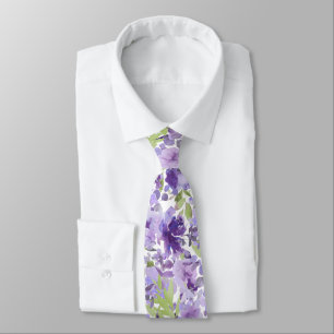 PixDezines H2 Summer Flowers Lilac Lavender Tie