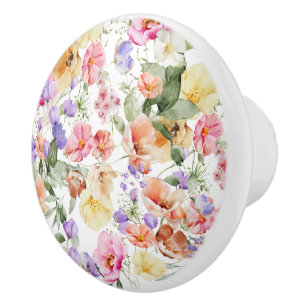 PixDezines H2 Summer Garden Flowers DIY color Ceramic Knob