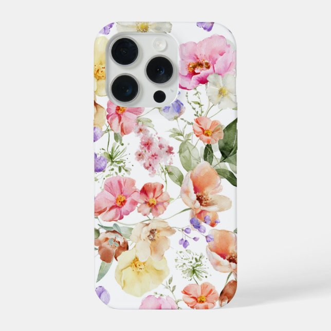 PixDezines H2 Summer Garden Flowers DIY color iPhone Case (Back)