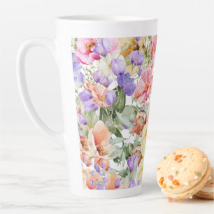 PixDezines H2 Summer Garden Flowers DIY color Latte Mug