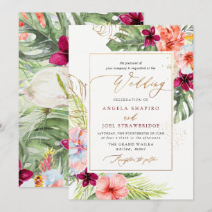 PixDezines H2 Tropical Paradise Brunch Bubbly Invitation