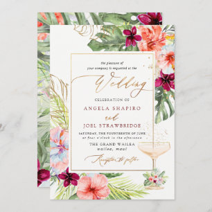 PixDezines H2 Tropical Paradise Brunch Bubbly Invitation