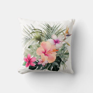 PixDezines H2Tropical Flowers Hibiscus Cushion