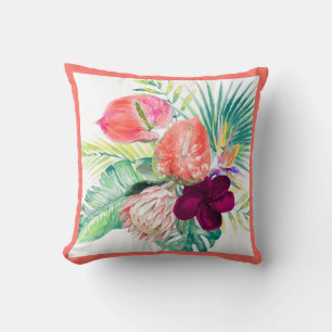 PixDezines H2Tropical Paradise Flowers DIY colours Cushion