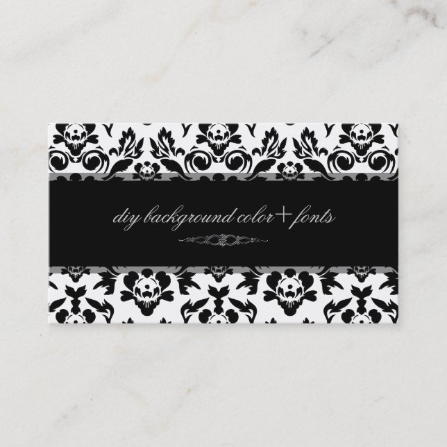 PixDezines Haute Coutour Damask/diy background Business Card (Front)