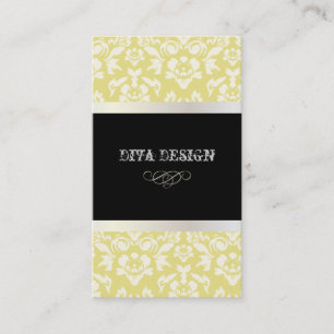 PixDezines Haute Coutour Damask, Faux Pearl Business Card