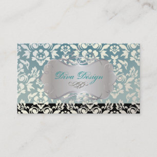 PixDezines Haute Coutour Damask, Faux Pearl Business Card