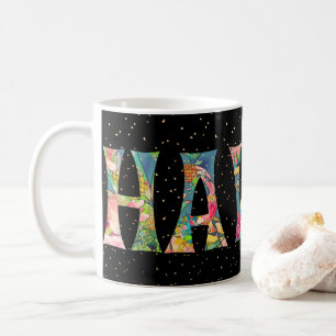 PixDezines Hawaii Pineapple Collage Watercolor Coffee Mug