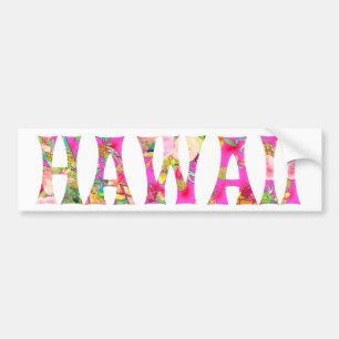 PixDezines Hawaii Tiki Typography Bumper Sticker