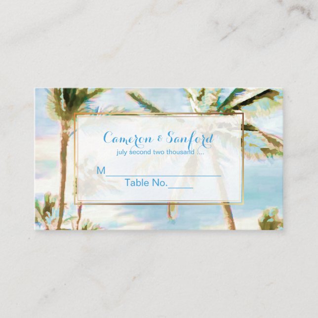 PixDezines Hawaiian Beach/Escort Cards (Front)