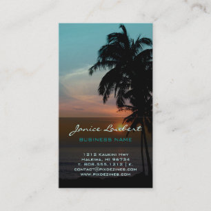 PixDezines Hawaiian Beach Sunset Business Card