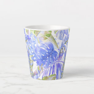PixDezines Hawaiian Jungle Cornflower Blue Green Latte Mug