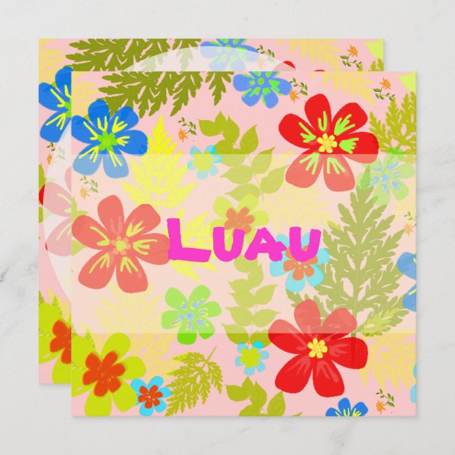 PixDezines hawaiian jungle/DIY background colour Invitation (Front/Back)