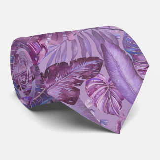 PixDezines Hawaiian Jungle Purple Shades Foliage Tie