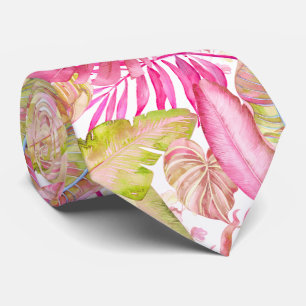 PixDezines Hawaiian Jungle Raspberry Lemongrass Tie