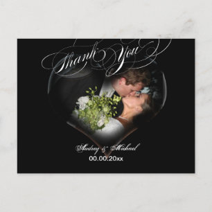PixDezines Heart Photo Frame/black/Thank you Postcard