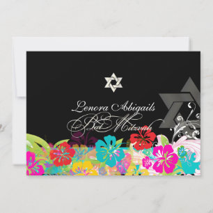 PixDezines hibiscus/Bat Mitzvah Invitation
