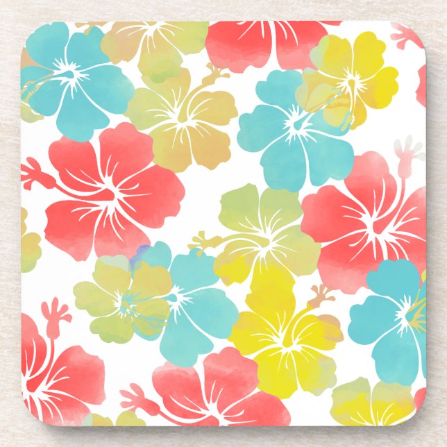 PixDezines hibiscus/diy background Coaster (Front)