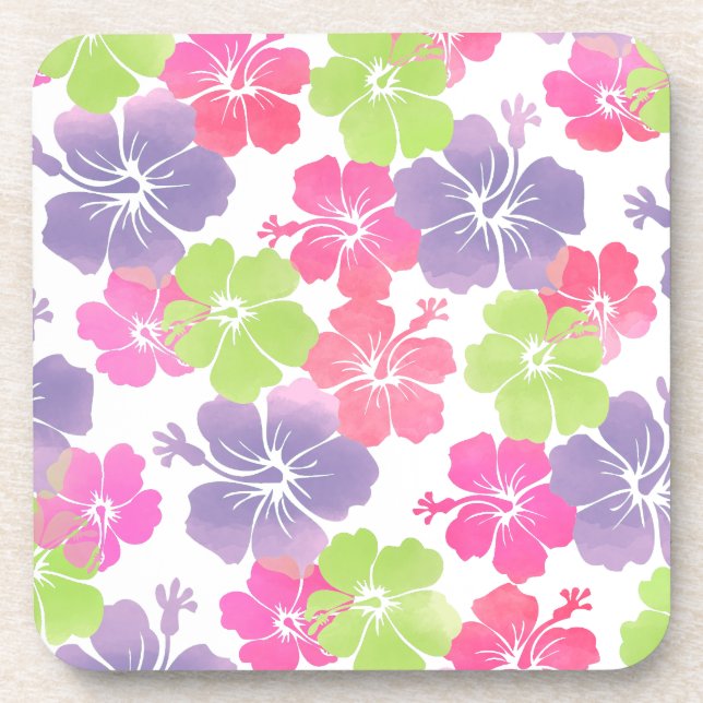 PixDezines hibiscus/diy background Coaster (Front)