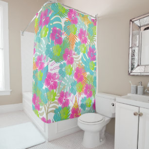 PixDezines Hibiscus/Rainforest/DIY Background Shower Curtain