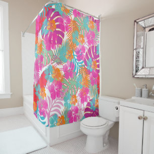PixDezines Hibiscus/Rainforest/DIY Background Shower Curtain