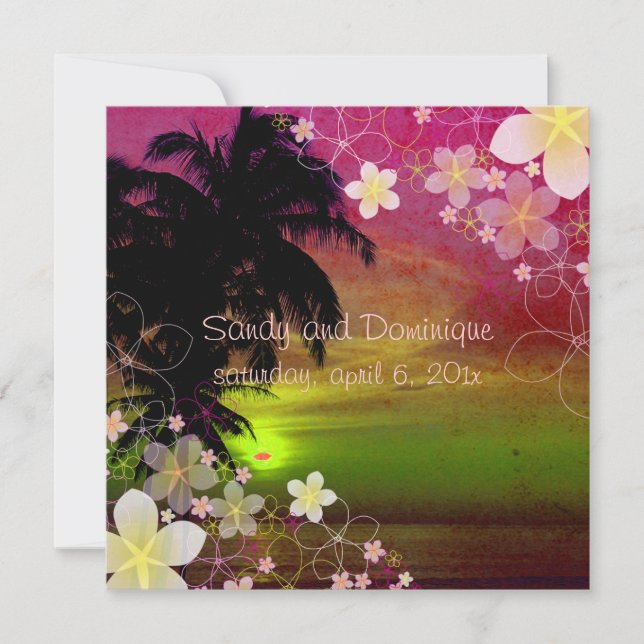 PixDezines hula dream/plumeria/beach/tropical Invitation (Front)