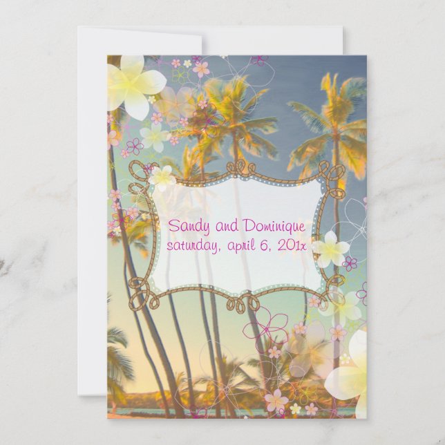 PixDezines hula dream/plumeria/beach/tropical Invitation (Front)