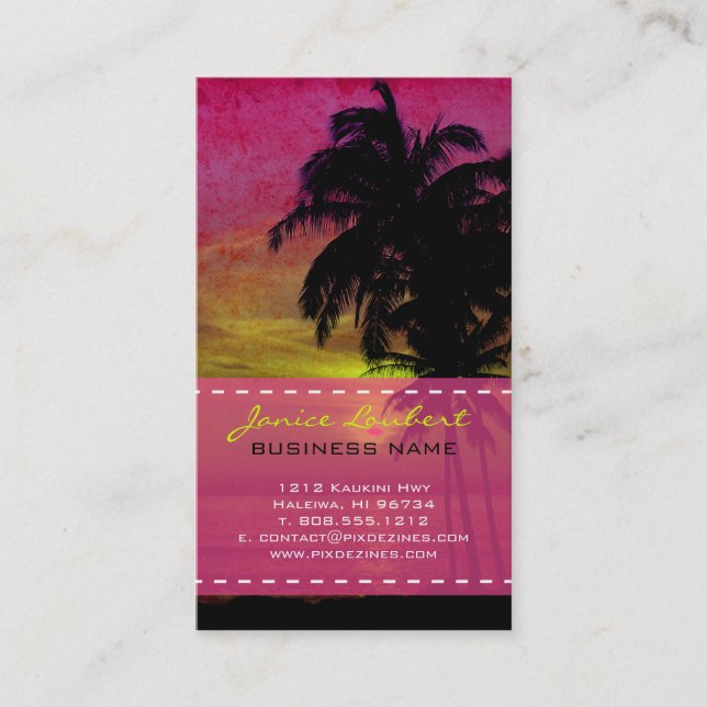 PixDezines hula sunset Business Card (Front)
