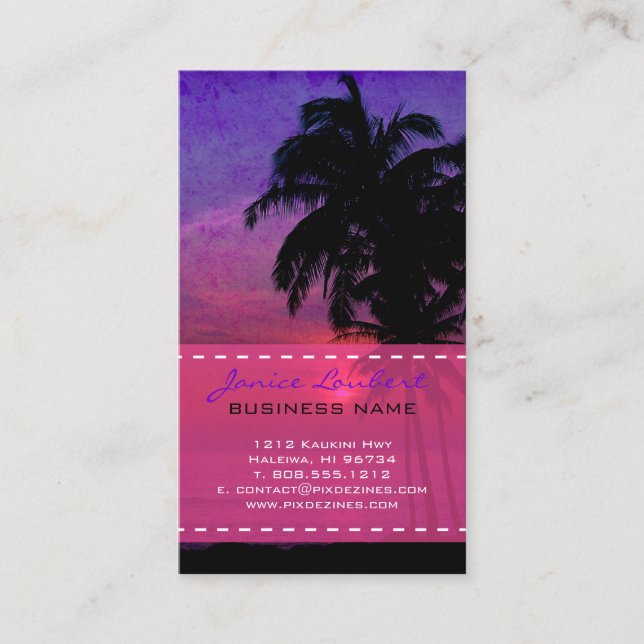PixDezines hula sunset Business Card (Front)