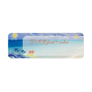 PixDezines hula wave/plumeria/starfish Return Address Label