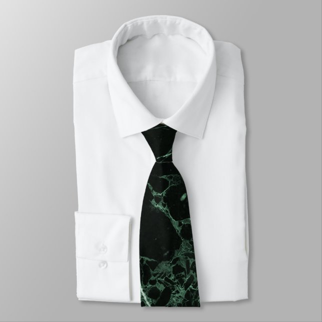 PixDezines Hunter Green Marble Slab Tie (Tied)