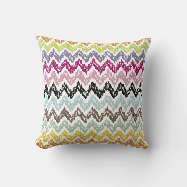PixDezines ikat chevron/diy background Cushion (Front)