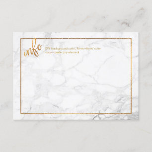 PixDezines INFORMATIONS CARDS/MARBLE+FAUX GOLDI Enclosure Card