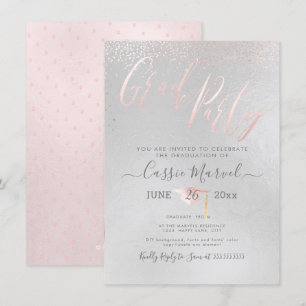 PixDezines Iridescent Blush Pink 2019 Grad Party Invitation
