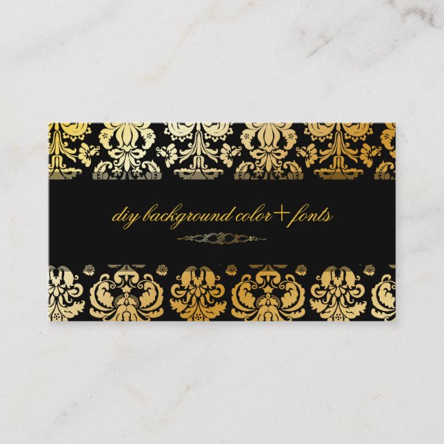 PixDezines isabella damask/diy background Business Card (Front)