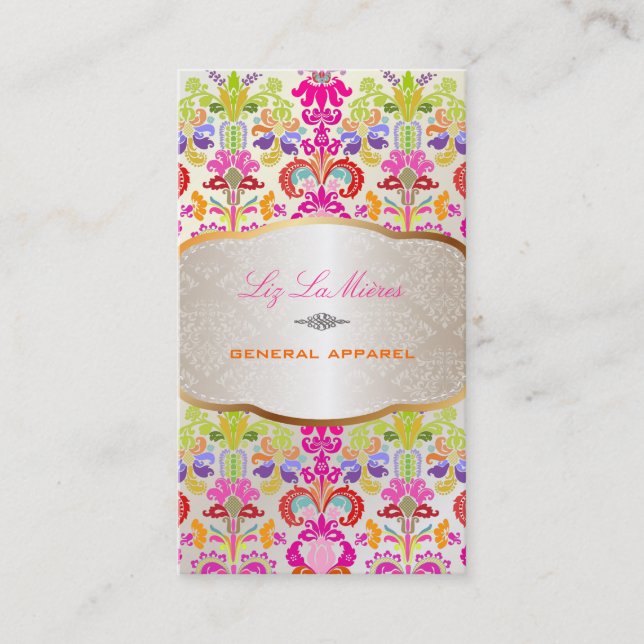 PixDezines isabella damask/multi colour Business Card (Front)