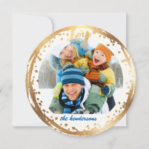 PixDezines joy, faux gold wreath/holiday cards