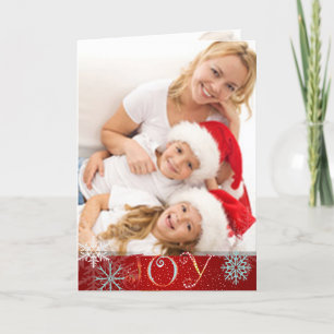 PixDezines joy, snowflakes/DIY colour Holiday Card