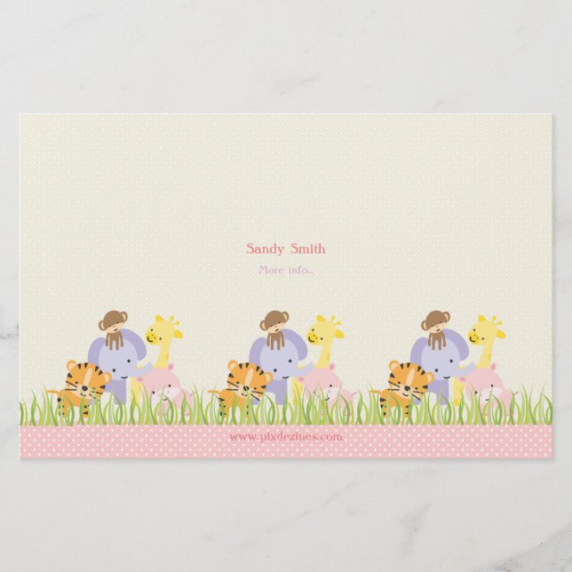 PixDezines Jungle of Fun Day Care Tri-Fold leaflet (Front)