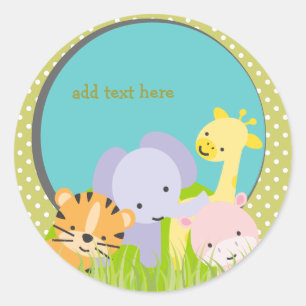 PixDezines Jungle stickers/DIY colours!!! Classic Round Sticker