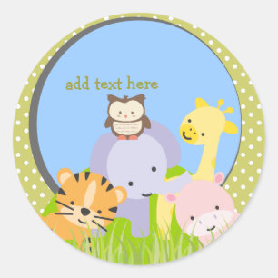 PixDezines Jungle stickers/DIY colours!!! Classic Round Sticker