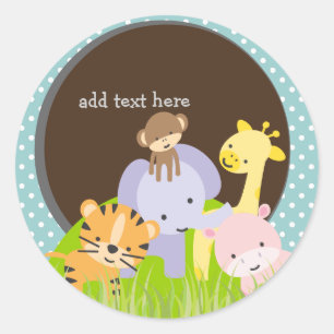 PixDezines Jungle Theme/DIY background colour Classic Round Sticker