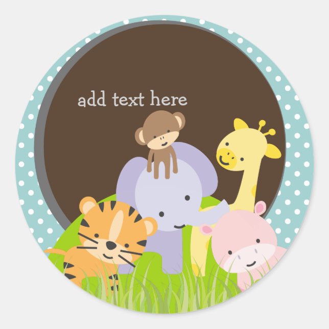 PixDezines Jungle Theme/DIY background colour Classic Round Sticker (Front)