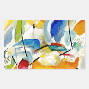 PixDezines Kandinsky 1913 Sea Battle Improv 31 Rectangular Sticker