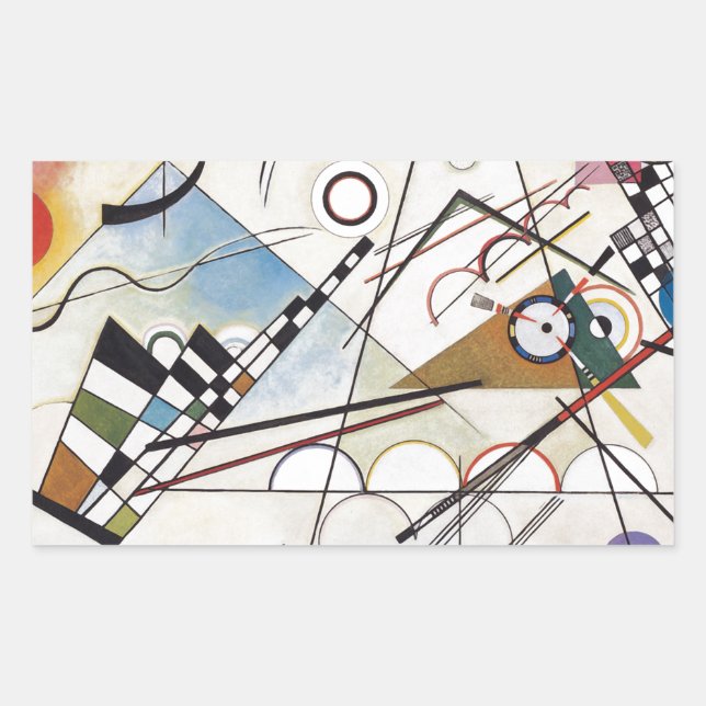 PixDezines Kandinsky 1923 Composition VIII Rectangular Sticker (Front)